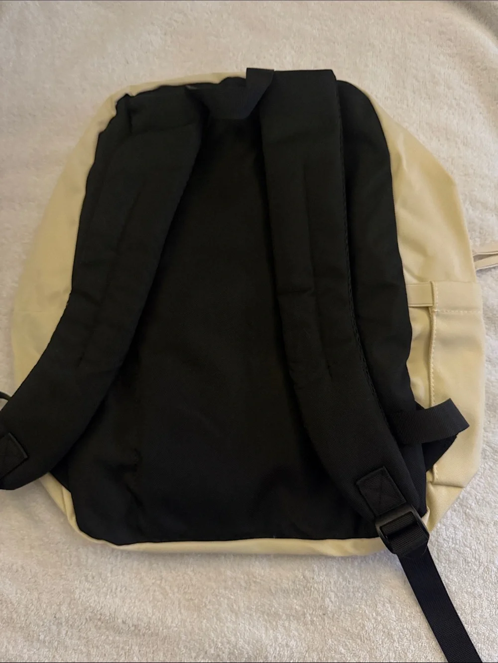 Beige and Burgundy Two Backpacks